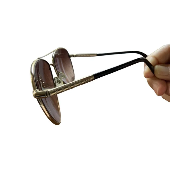 Christian Dior Aviator Sunglasses Vintage Brown Gold - Picture 6 of 10